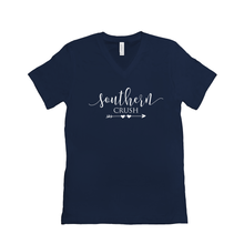 Load image into Gallery viewer, Southern Crush Logo -- Navy Bella Canvas V-neck Tee - Southern Crush