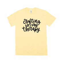 Load image into Gallery viewer, Crafting is my Therapy -- Yellow Triblend Bella Canvas Crewneck Tee - Southern Crush
