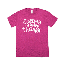 Load image into Gallery viewer, Crafting is my Therapy -- Berry Triblend Bella Canvas Crewneck Tee - Southern Crush