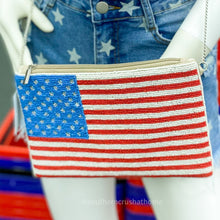 Load image into Gallery viewer, Proud American Flag Beaded Crossbody Purse - Southern Crush