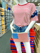 Load image into Gallery viewer, Proud American Flag Beaded Crossbody Purse - Southern Crush