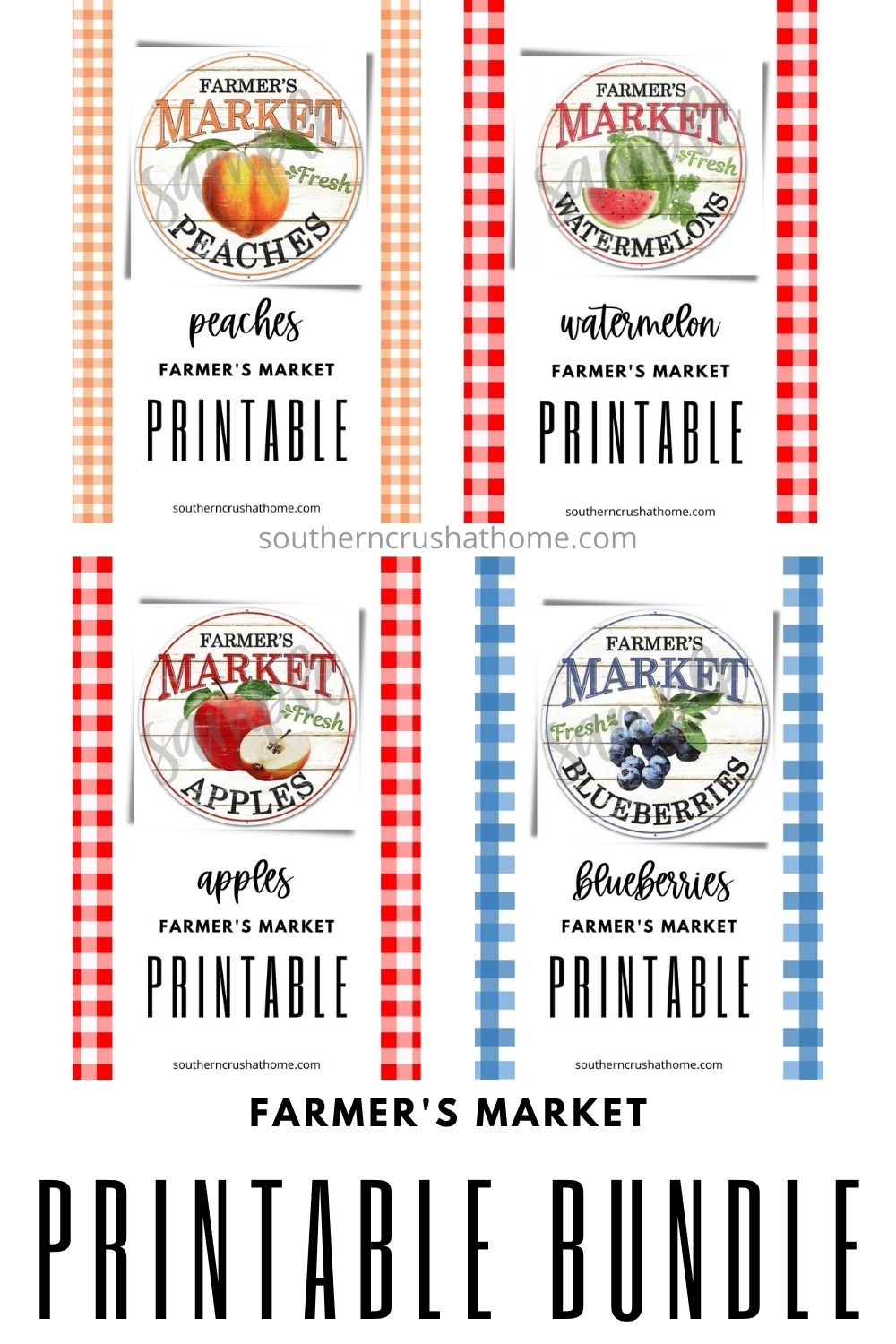 Farmer's Market Farmhouse Set of Four Printables - Southern Crush