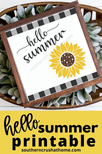 Hello Summer sunflower Printable - Southern Crush