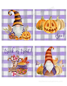Halloween Gnome Printable Set of Four - Southern Crush