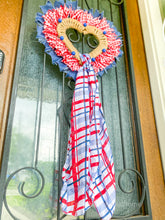 Load image into Gallery viewer, Patriotic Heart Shaped Wreath with Beads and Scarf - Southern Crush