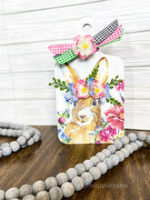 Load image into Gallery viewer, Cutting Board Bunny Craft with Ribbon and Greenery - Southern Crush