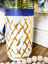 Load image into Gallery viewer, &quot;Made with Love&quot; Gold Leaf Glass Vase with Faux Flowers - Southern Crush