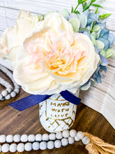 Load image into Gallery viewer, &quot;Made with Love&quot; Gold Leaf Glass Vase with Faux Flowers - Southern Crush