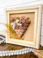 Load image into Gallery viewer, Wine Cork Heart Burlap Canvas with Lace and Bling - Southern Crush