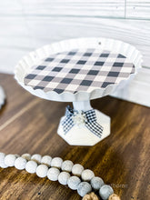 Load image into Gallery viewer, Buffalo Check Candlestick Pedestal with Bling Bow - Southern Crush