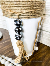 Load image into Gallery viewer, Buffalo Check Bunny Metal Bucket with Jute Twine and Beaded Tassel - Southern Crush