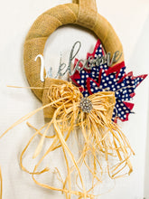 Load image into Gallery viewer, Burlap Fall Wreath With Raffia Bow - Southern Crush